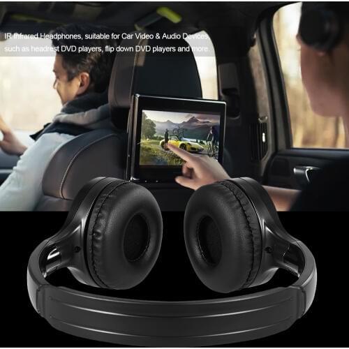 IR Infrared Wireless Headphones Stereo Headset Car Wired Earphone Dual Channel for In-car DVD Player