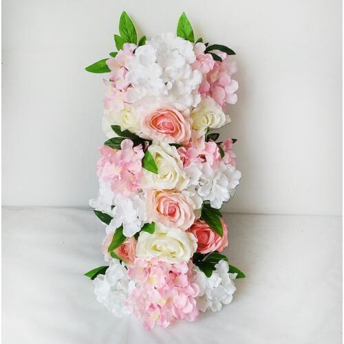 Artificial Flower Hydrangea Peony Rose Silk Flower Wedding Road Lead for Wedding Arch Square Pavilion Corners Decorative Flowers