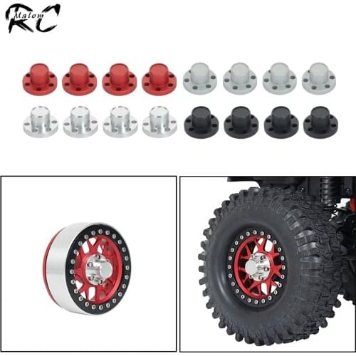 4Pcs Aluminum Alloy Wheel Hub Cap Wheel Rim Center Cover for 1.9 2.2 inch Beadlock Wheel Rims Axial SCX10 TRX4 D90 Upgrade Parts