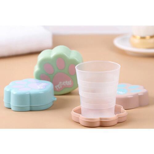 Creative Cartoon Plastic Cup Portable Retractable Folding Water Cup With Lid Outdoor Travel Camping Collapsible Drinking Cups