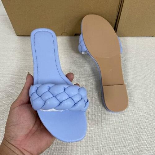 Summer Sandals New 2021 Flat Bottom Fashion Women Slides Big Size 36-41 Slip On Sandals Woman Outside Beach Flat