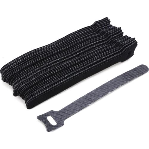50Pcs Reusable Black Nylon Cable Cord Strap Loop Ties Tidy Organiser Cables Wire Wrap Cord Straps