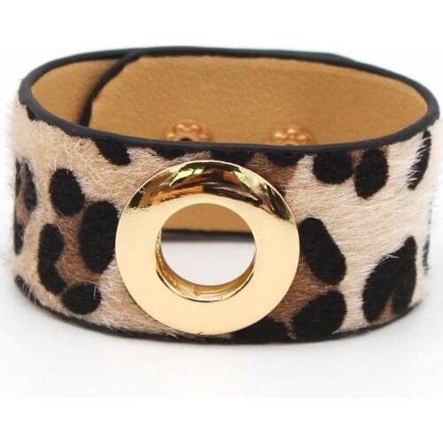 Fashion Leather Bracelet & Bangle With Gold Simple Circular Leather Bracelet For Women Or Men Jewelry