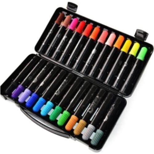 36 Colors Liner Art Marker Pens Watercolor Drawing Painting Markers Pen Brush School Supplies