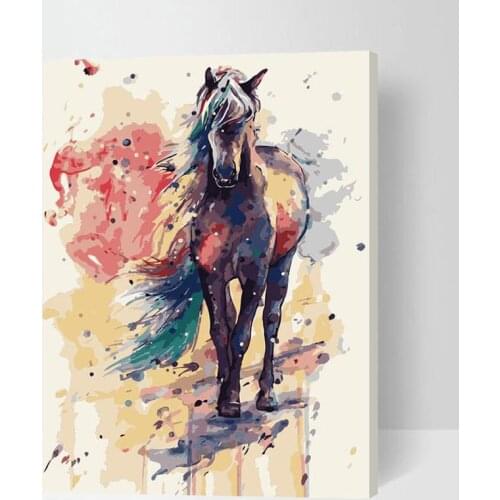 Horse Painting Paint By Number Kit Horse Oil Painting Horse On Canvas Abstract Horse Paintinghorse Painting Abstract