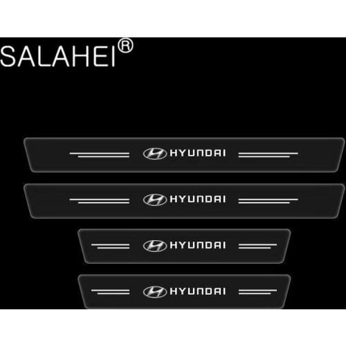 4PCS Transparent TPU Car Door Sill Plate Sticker For Hyundai I20 I30 I40 I10 IX25 IX35 IX45 IX20 Solaris Verna Sonata K2 K5