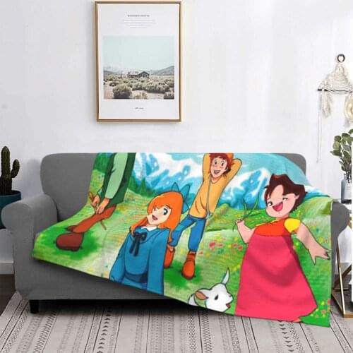 Watch Heidi Girl Of The Alps Blankets Fleece All Season Anime Multi-function Throw Blankets for Sofa Couch Plush Thin Quilt