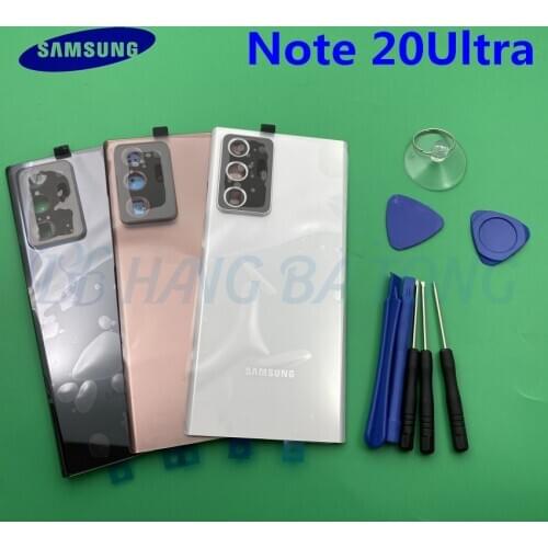 NEW 100%Original Back Battery Cover Case Samsung Galaxy NOTE 20 Ultra N985 N985F Rear Door Housing Glass Panel Replacement Part