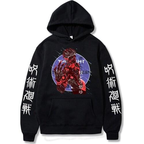 2021 New Arrival Casual Hoodies Japanese Anime Jujutsu Kaisen Itadori Yuji Sukuna Harajuku Sweatshirt Pullover Hoodie