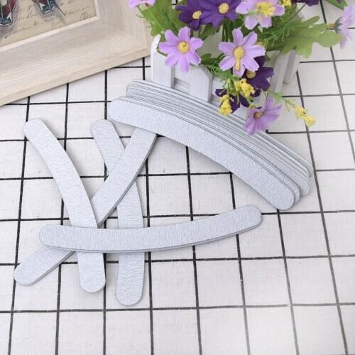 10pcs 100/180 Nail File Sanding Polishing Buffer Block UV Gel Nail Polisher Manicure Pedicure Tools Nail Care Tools Grey Boat