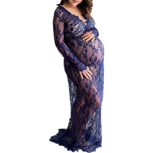 Pregnancy Dress Photography Maternity Dresses For Photo Shoot Maxi Maternity Photography Props Dresses Long Lace Pregnant Gown