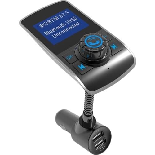 Portable 1.44-inch Large Screen Car MP3 Hansfree FM Radio Dual Ports USB Charger Music Player Support TF Card AUX-IN