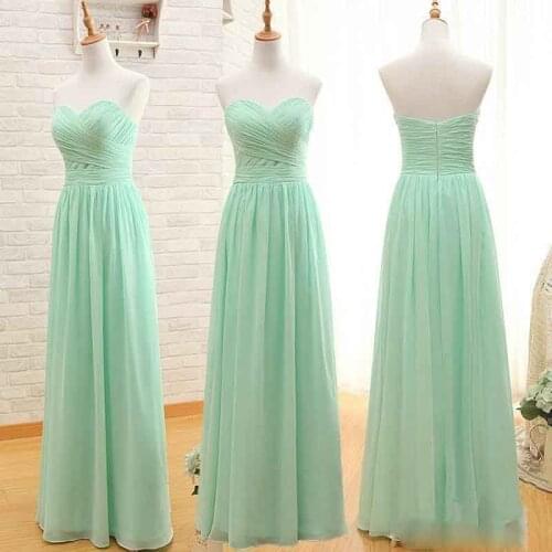 Simple Green Bridesmaid Dresses Sleeveless Sweetheart Wedding Party Gowns Chiffon Tiered Wedding Guest Dresses Formal Vestidos