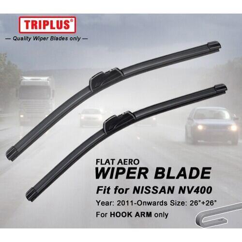 Wiper Blade for Nissan NV400 (2011-Onwards) 1set 26"+26", Flat Aero Beam Windscreen Wiper Blades Frameless Soft Blades