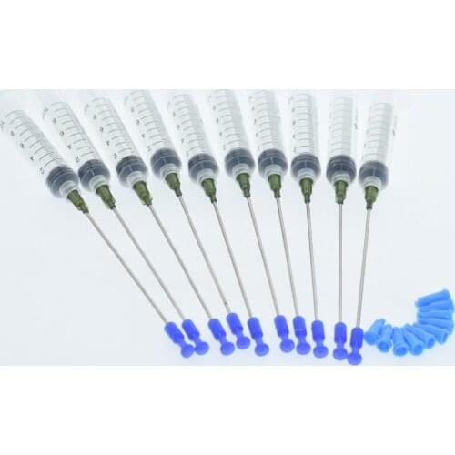 10ml/10cc Syringe and 14G 4 Inch Blunt Tip Needle and Needle Cap Pack of 2