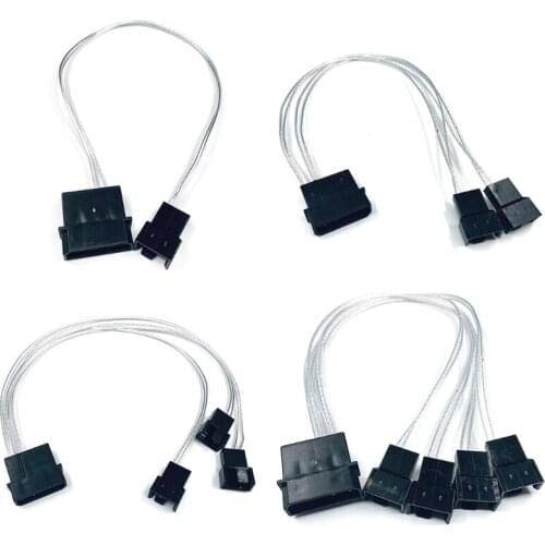 PWM Connector to Molex Computer Cooler Cooling Fan Splitter Y Power Cable1 for 4 Extension Cable Fan PC Power Supply
