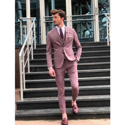 Custom Made Wedding Tuxedos Vintage Fit Formal Best Man Suits Groom Wear Mens Tweed 3 Piece Suits (Jacket+Pants+vest)