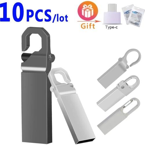 10pcs/lot USB Flash Drive KeyChain Pen Drive 128GB 64GB 32GB 16GB High Speed USB Stick 2.0 Flash Disk Waterproof Pendrive logo