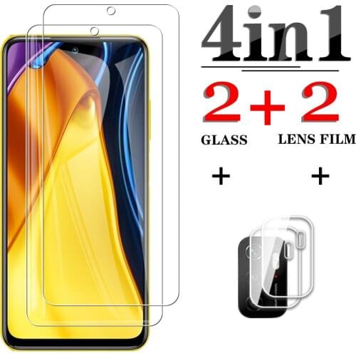 4in1 Protective Glass For Xiaomi POCO M3 PRO X3 X3PRO NFC F3 Camera Screen Protector For Poco x3 x m 3 M3 Pro f 3 Glass Film