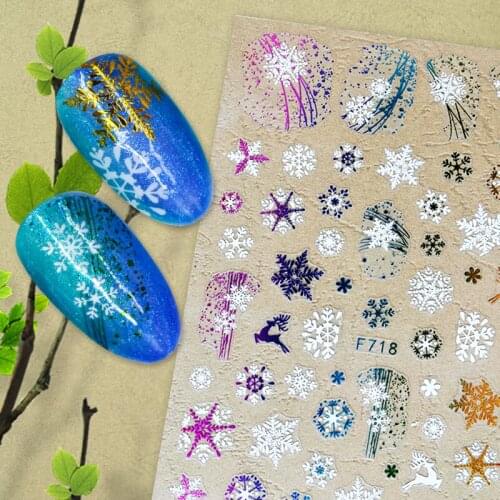 3D Nail Sticker Decals Self-adhesive Stickers for Nails Star Flowers Snowflake Gift Stickers for Manicure Nail Art Decoration