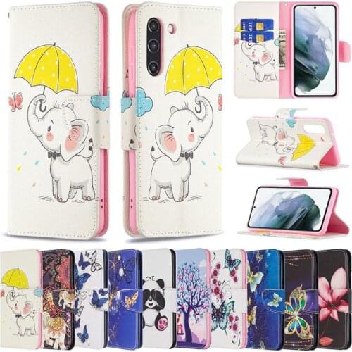 50Pcs/Lot Double-sided Printed Patterns Flip Phone Case For Samsung Galaxy A82 5G A22 S21 FE A02 M02 A32 4G A52 A72 A02S EU