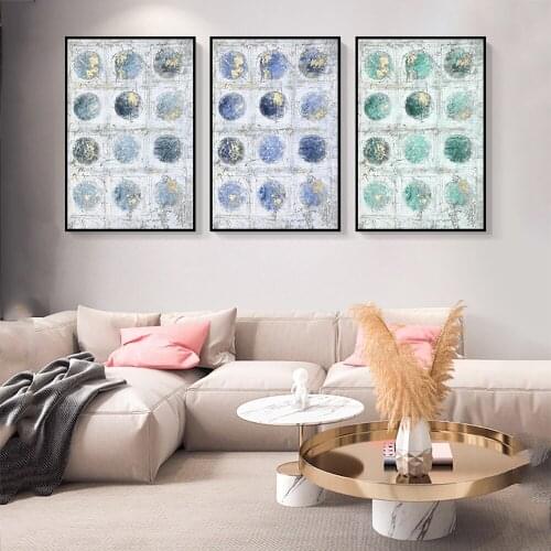 Abstract 3D Colorful Bue Moon Painting HD Prints And Posters On Canvas Modern Nordic Wall Art For Livinng Room Home Decor