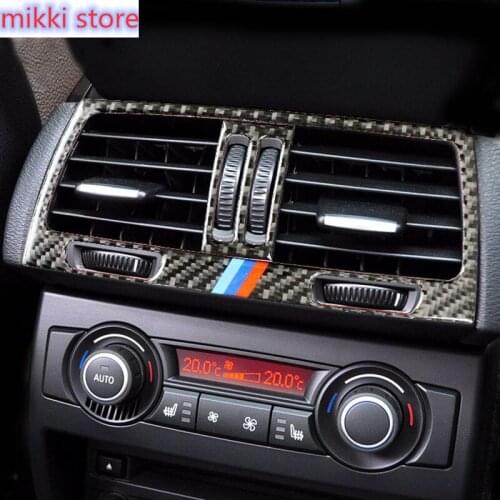 Carbon Fiber Car Center Console Air conditioning vent decorative frame air outlet Cover trim Stickers for BMW E70 E71 X5 X6