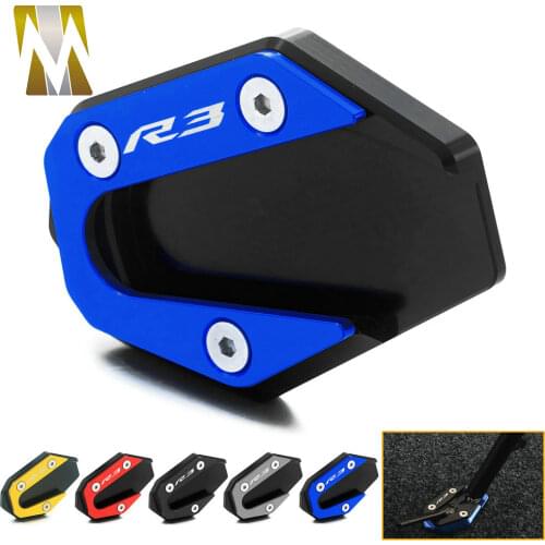 Motorcycle Side Stand Enlarge Kickstand Extension Pad YZF-R3 YZFR3 For Yamaha YZF R3 2015 2016 2017 2018 2019 2020 Accessories