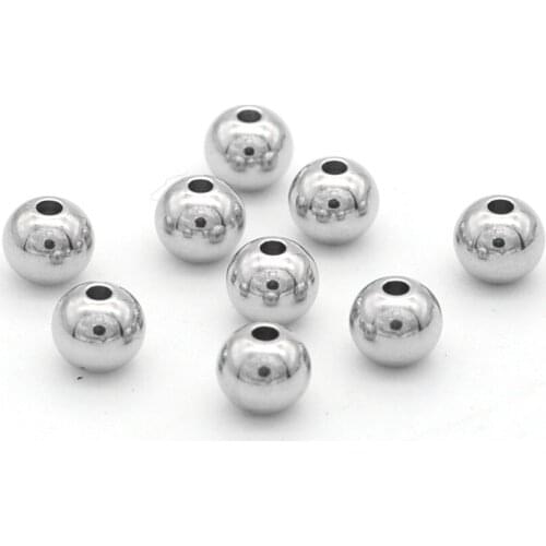 30pcs/Lot DIY Bead Stainless Steel 3/4/5/6/8mm Ball Charm Beads For DIY Making Necklace Bracelet Accessories