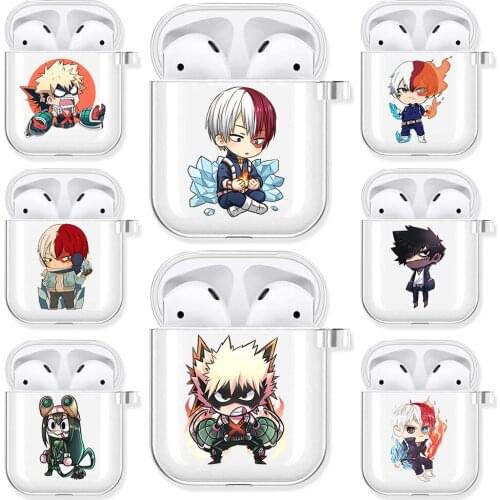 Anime My Hero Academia Soft TPU Case for AirPods 2 1 Boku No Hero Academia Transparent Wireless Bluetooth Earphone Box Cover