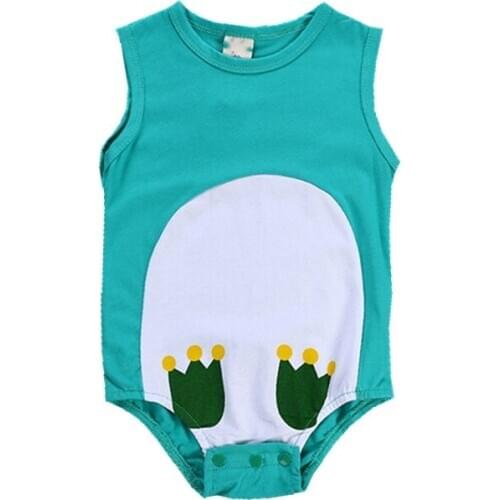 Toddler Girl Green Frog Costume One Piece Girls Summer Clothes Sleeveless Cotton Jumpsuit O-neck Infant Short Rompers