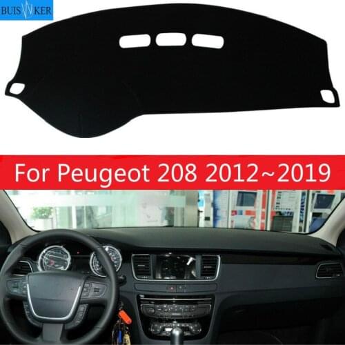 For Peugeot 208 2012~2019 Active Allure GTI 2015 Dashboard Cover Sun Shade Dash Mat Pad Carpet Car Stickers Interior Accessories