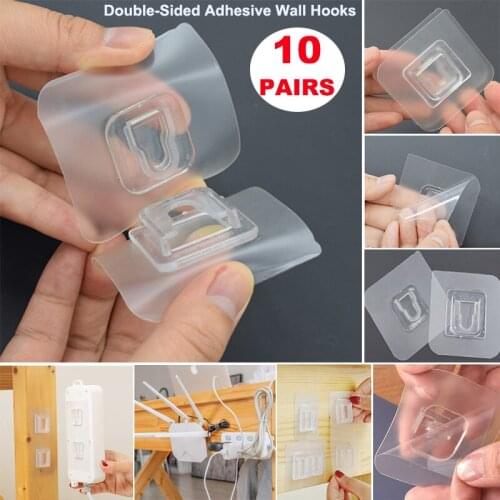 Double-Sided Adhesive Wall Hooks Hanger Strong Transparent Traceless Hooks Suction Cup Sucker Wall Storage Holder For Kitchen