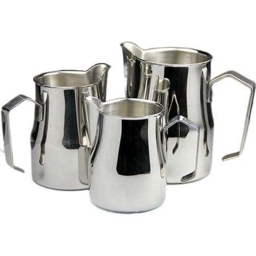 FeiC 1pc 350ml/550ml/750ml Motta style Stainless Steel Milk Pitcher/Jug Foaming Jug/Non-stick coatin for Barista latte art