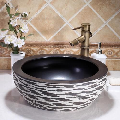 Europe style chinese wash basin vessel sinks Jingdezhen Art Counter Top ceramic basin sink ceramic art washbasin