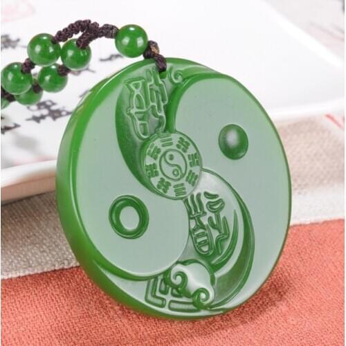 Fine jewelry Hetian Jade Awareness of Taoism and Elimination of Evil Taiji Eight Diagrams and Five Elements of Yin Yiang pendant