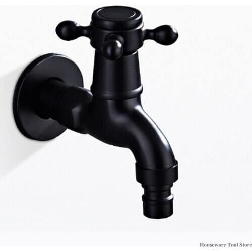 Brass Faucet Black Antique Garden Washing Machine Water Tap Brassiness Faucets Mop Pool Faucet Bibcocks Cold Water Tap Household