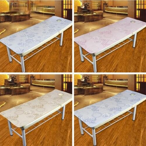 Summer Foldable Ice Silk Massage Bed Sheet Polyester Durable 70*185cm Jacquard Beauty Massage sheet for Spa Treatment Washable
