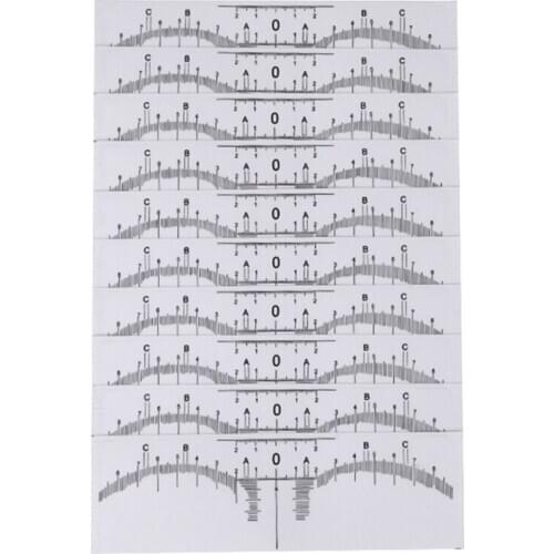 Eyebrow Ruler, 10Pcs Eyebrow Stencil Microblading Ruler, Disposable Eyebrow Template Eyebrow Ruler Sticker, Eyebrow Shape Tool