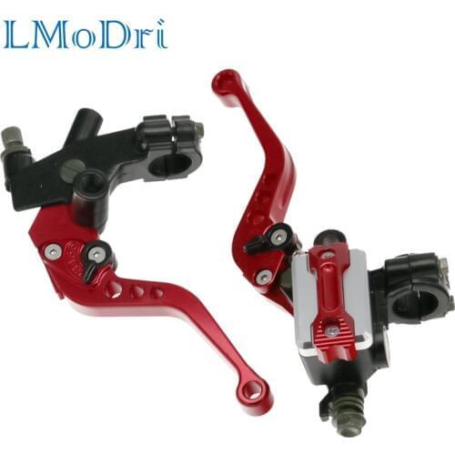 LMoDri 1 Pair Universal Motorcycle 7/8" 22mm Brake Master Cylinder Clutch Reservoir Levers