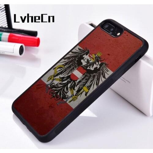 LvheCn 5 5S SE 6 6S Soft TPU Silicone Rubber phone case cover for iPhone 7 8 plus X Xs 11 Pro Max XR Austrian Flag Style