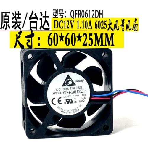 New original QFR0612DH 6025 12V 1.10A 6CM CPU high air volume double ball cooling fan PWM speed regulation