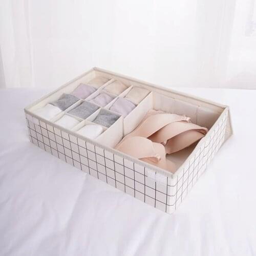 24 Grids Underwear Organizer Bra Socks Storage Box Foldable Drawer Closet Organizer Rangement Chaussette Opbergbox With Lid