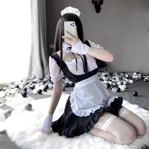 Sexual Fantasy Lingerie Naughty Maid Uniform Kawaii Lolita Dress Erotic Womens Underwear Sex Cosplay Anime Costume Black White