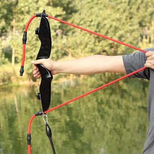 Archery Bow Exerciser Trainer Puller Rubber Band with Bow Riser Latex Equipment Exerciser for Practice Archery Posture