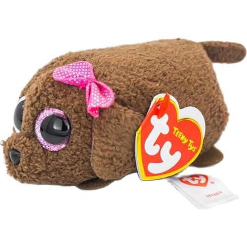 Ty Beanie Boos Big Eyes 4 Inch 10 CM Plush Pea Plushie Animal Brown Teddy Collection Doll Boy Girl Child Birthday Christmas Gift