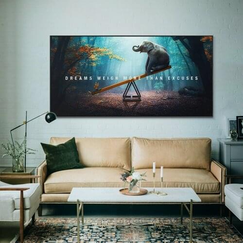 Inspirational Wall Art Dreams Weigh More Than Excuses Wall Art Decor Prints Canvas Painting for Living Room Cuadros Home Decor