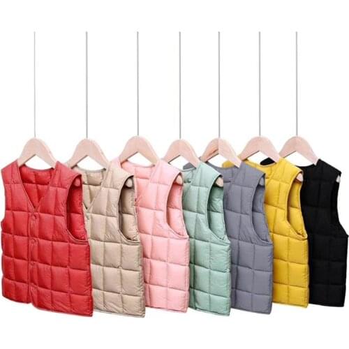 2021 Casual Girl Waistcoat Plaid with Velvet Children Vest Winter Thick Boy Waistcoat Vest for Girl Warm Kids Clothing Unisex