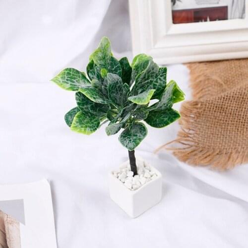 1:12 Dollhouse Miniature Potted Plant Pot Green Leafed Plant Doll Garden Decor