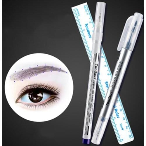 1 Set Brow Pencil Tattoo Skin Marker Pen White Eyebrow Tattoo Marker Microblading Accessories Makeup Beauty Permanent Tool